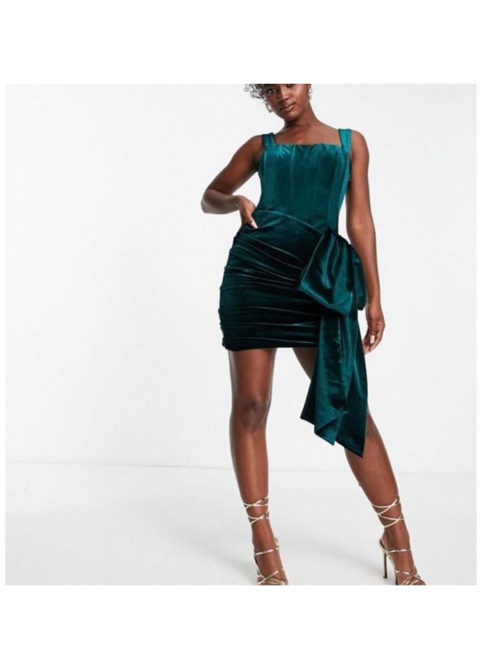 NWT Ever New Tyra Velvet Corset Mini Bow Dress size 0